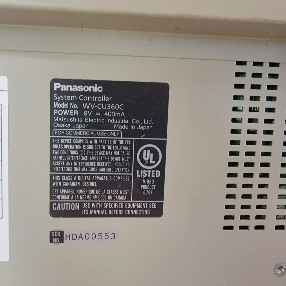 Panasonic WV-CU360C System Controller For Panasonic Dome Camera